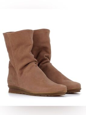 Ecco Brown Mid-Calf Slouchy Leather Boots